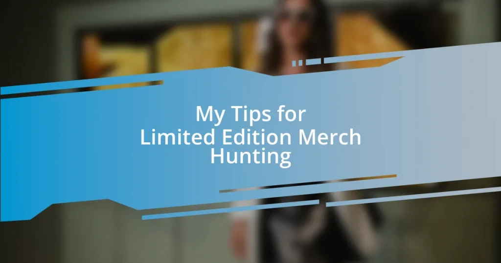 My Tips for Limited Edition Merch Hunting