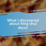 What I discovered about feng shui decor