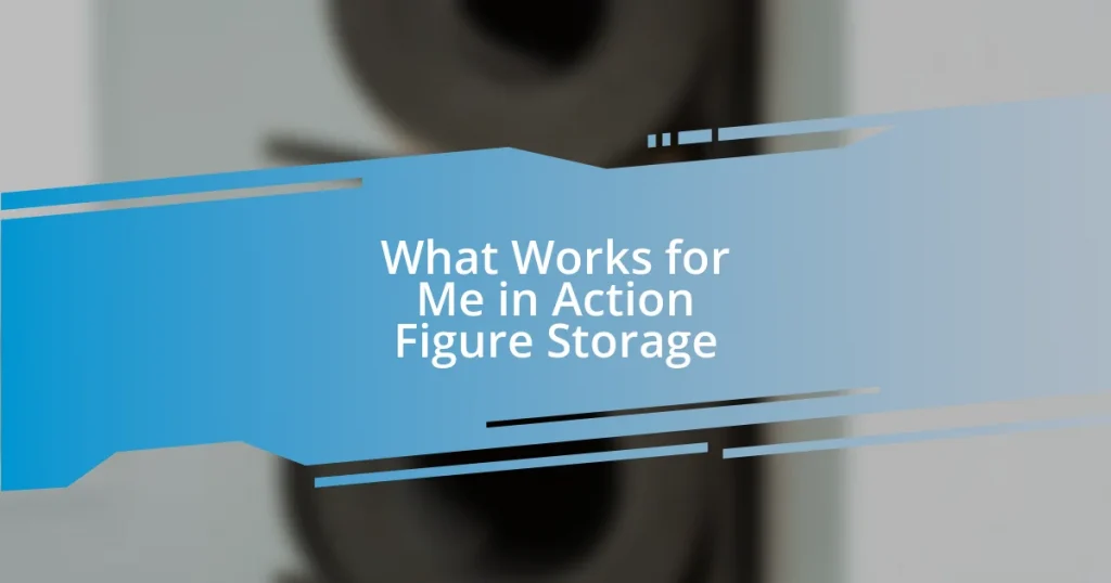 What Works for Me in Action Figure Storage